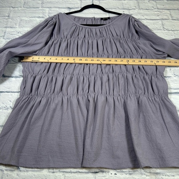 ODDY Smocked 3/4 Puff Sleeve Lavender Blouse. Size 2X - Picture 5 of 8